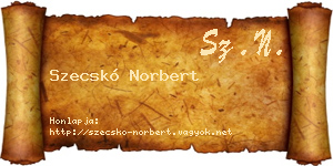 Szecskó Norbert névjegykártya