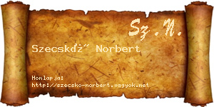 Szecskó Norbert névjegykártya