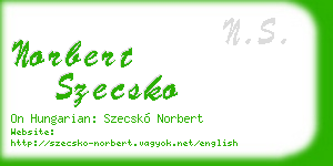 norbert szecsko business card